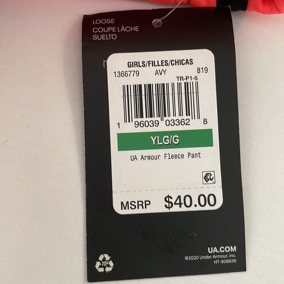 Under Armor Fleece Pant Color: Highlighter Pink - Picture 4 of 4